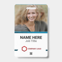 Custom Employee Photo Logo Bar Code Name Badge
