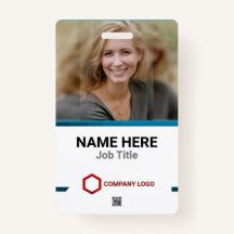 Custom Employee Photo Logo Bar Code Name Badge