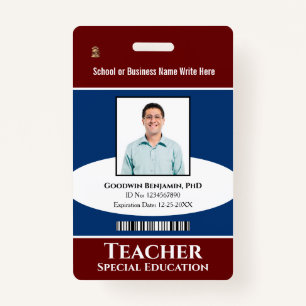 Custom Employee Photo Logo Bar Code Name ID Badge