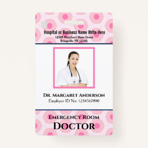 Custom Employee Photo Logo Bar Code Name ID Badge