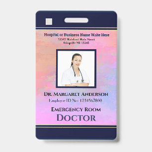 Custom Employee Photo Logo Bar Code Name ID Badge