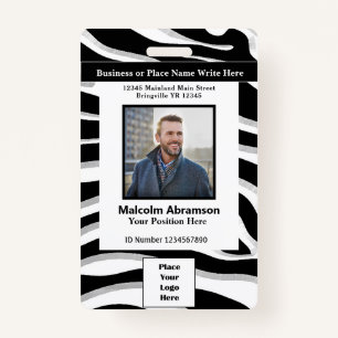 Custom Employee Photo Logo Bar Code Name ID Badge