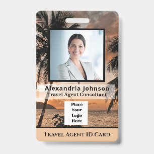 Custom Employee Photo Logo Bar Code Name ID Badge