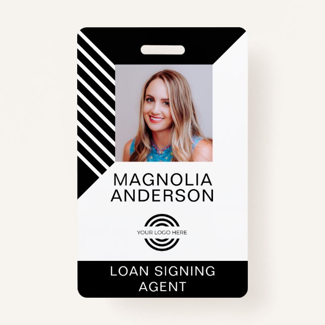 Custom Employee Photo Logo Barcode Name Badge ID Badge (Front)