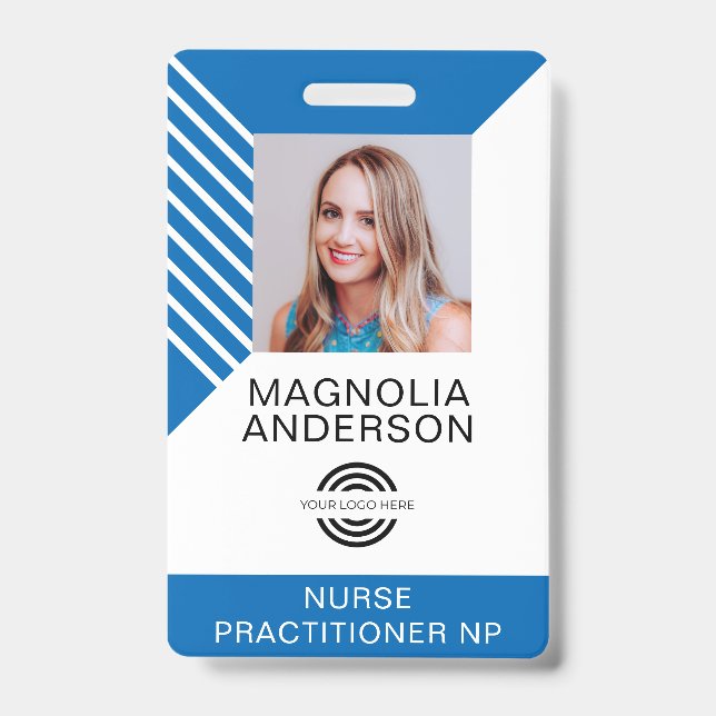 Custom Employee Photo Logo Barcode Name Badge ID Badge (Front)