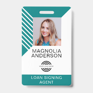 Custom Employee Photo Logo Barcode Name ID Badge