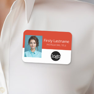 Custom Employee Photo, Logo, Name - Can edit color Tag