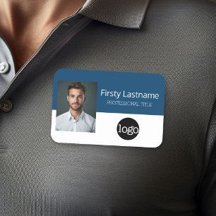 Custom Employee Photo, Logo, Name - Can edit color Tag