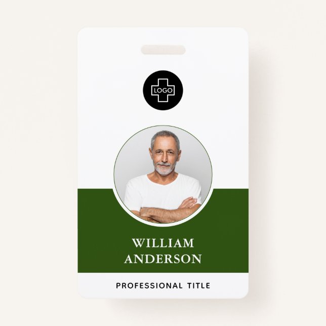 Custom Employee Photo Logo Name ID Badge (Front)