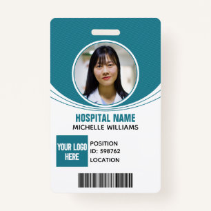 Custom employee photo logo name ID barcode ID Badge