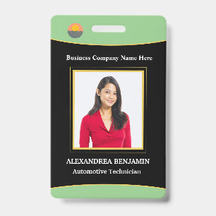 Custom Employee Photo Logo Name ID Card  Badge
