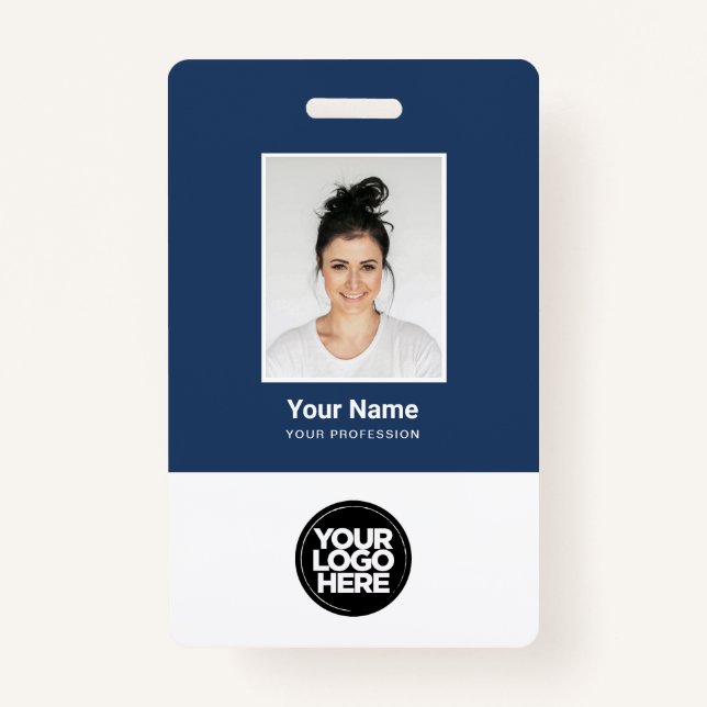 Custom Employee Photo,Logo, Name, Qr Code ID Badge (Front)