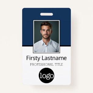Custom Employee Photo Logo Name - Same Both Sides ID Badge