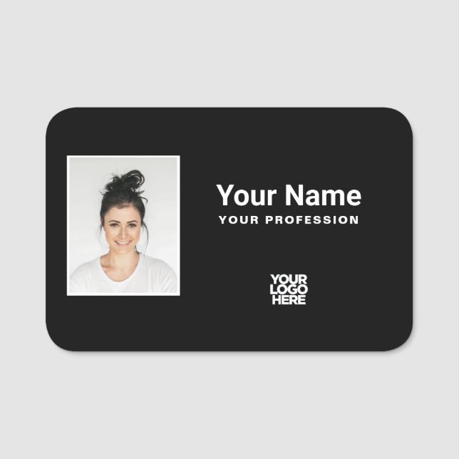 Custom Employee Photo, Logo, Profession Name Tag (Front)