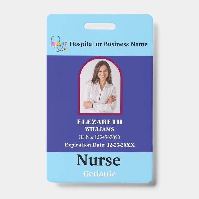 Custom Employee Photo Logo Qr Code Name ID Badge (Front)