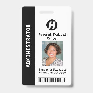 Custom Employee Photo, Name, Bar Code, Logo  Badge ID Badge