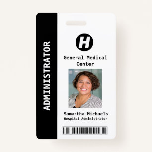 Custom Employee Photo, Name, Bar Code, Logo  Badge ID Badge