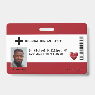 Custom Employee Photo, Name, Bar Code, Logo ID Badge