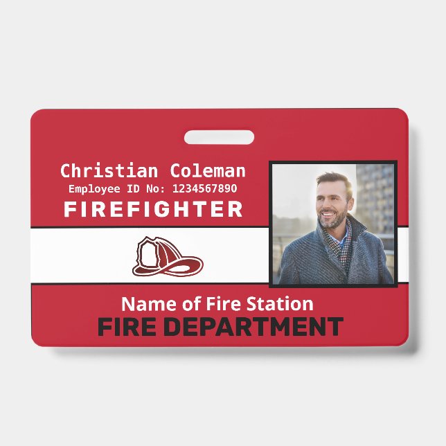 Custom Employee Photo Name ID  Card Logo Bar Code  Badge (Front)