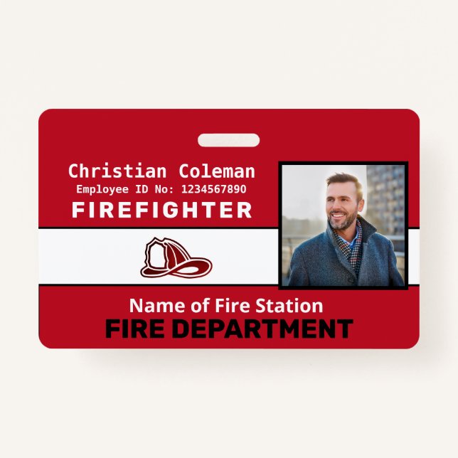 Custom Employee Photo Name ID  Card Logo Bar Code  ID Badge (Front)