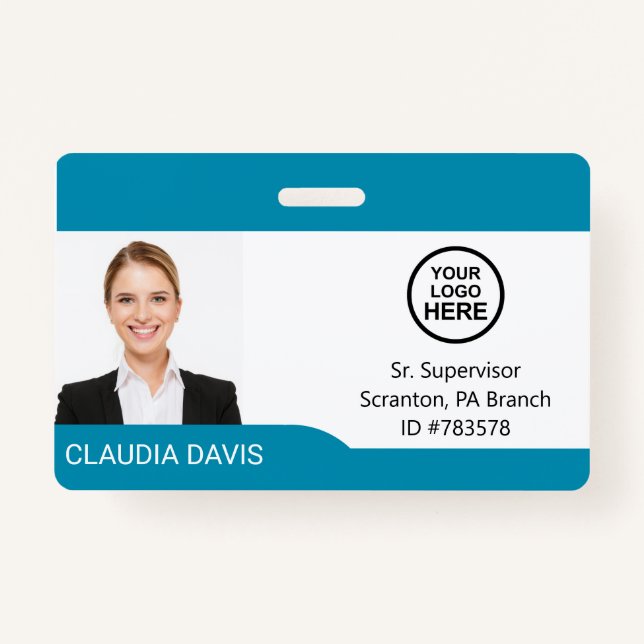 Custom Employee Photo,Name , Logo , Badge ID Badge (Front)