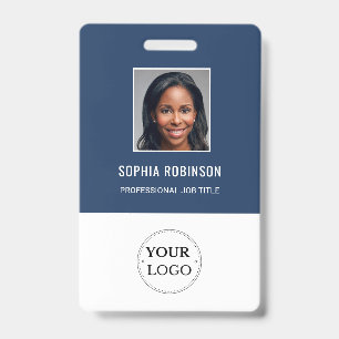 Custom Employee Photo, Name, Logo, Bar Code ID Badge