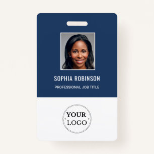 Custom Employee Photo, Name, Logo, Bar Code ID Badge