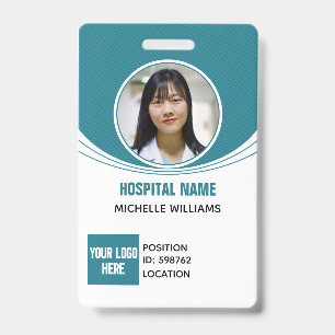 Custom employee photo name logo ID Badge