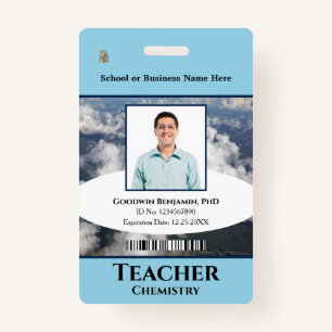Custom Employee Photo Name Logo Teacher Custom ID Badge