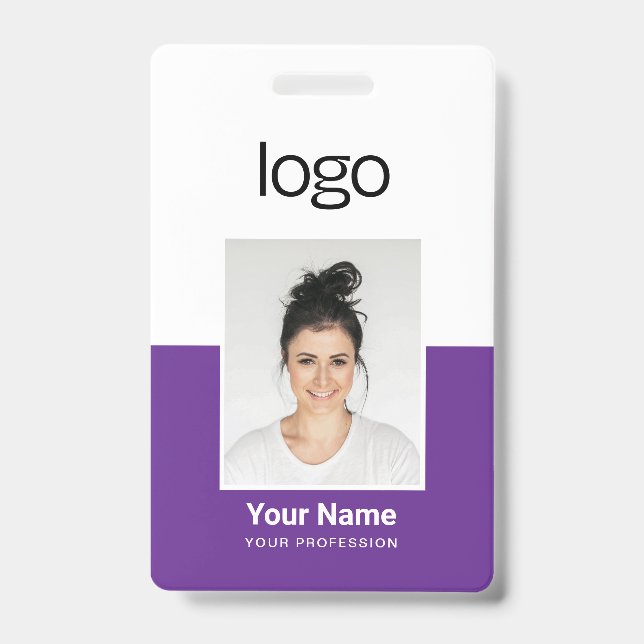 Custom Employee Photo Name Tag Badges ID Badge (Front)
