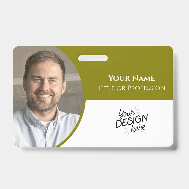 Custom Employee, Photo, Name, Title, Logo, Barcode ID Badge (Front)
