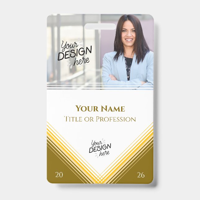 Custom Employee, Photo, Name, Title, Logo, Barcode ID Badge (Front)