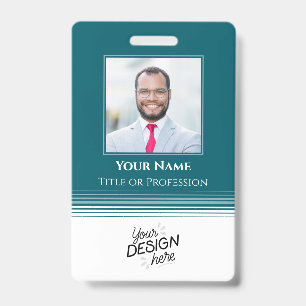 Custom Employee, Photo, Name, Title, Logo, Barcode ID Badge