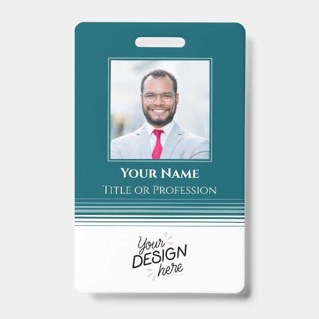 Custom Employee, Photo, Name, Title, Logo, Barcode ID Badge (Front)