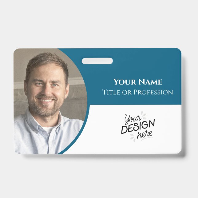 Custom Employee, Photo, Name, Title, Logo, Barcode ID Badge (Front)