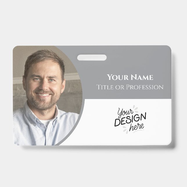 Custom Employee, Photo, Name, Title, Logo, Barcode ID Badge (Front)