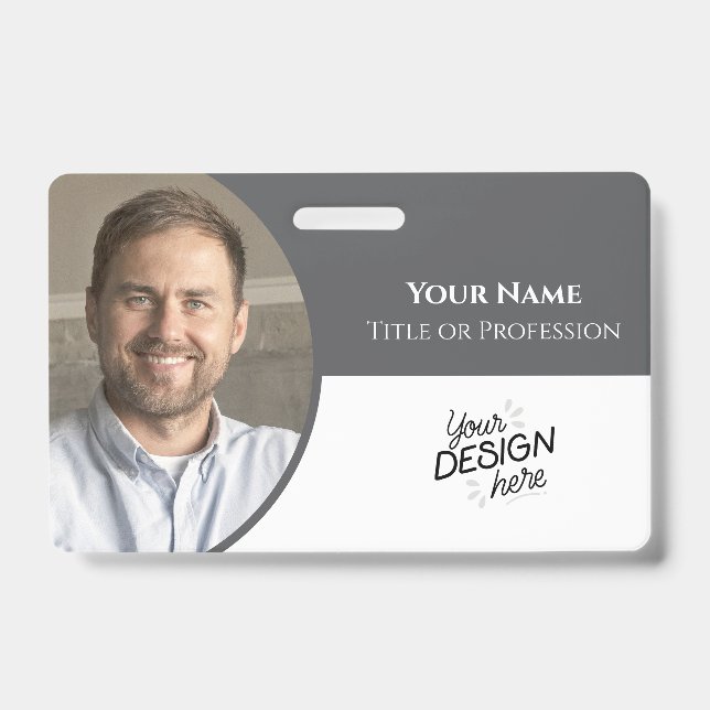 Custom Employee, Photo, Name, Title, Logo, Barcode ID Badge (Front)