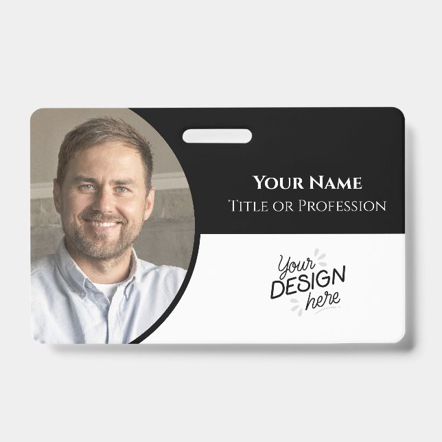 Custom Employee, Photo, Name, Title, Logo, Barcode ID Badge (Front)