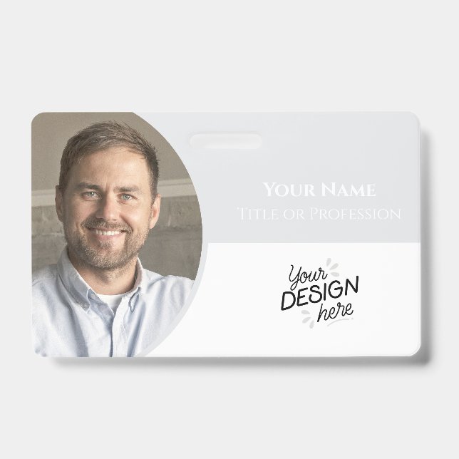 Custom Employee, Photo, Name, Title, Logo, Barcode ID Badge (Front)