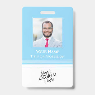 Custom Employee, Photo, Name, Title, Logo, Barcode ID Badge
