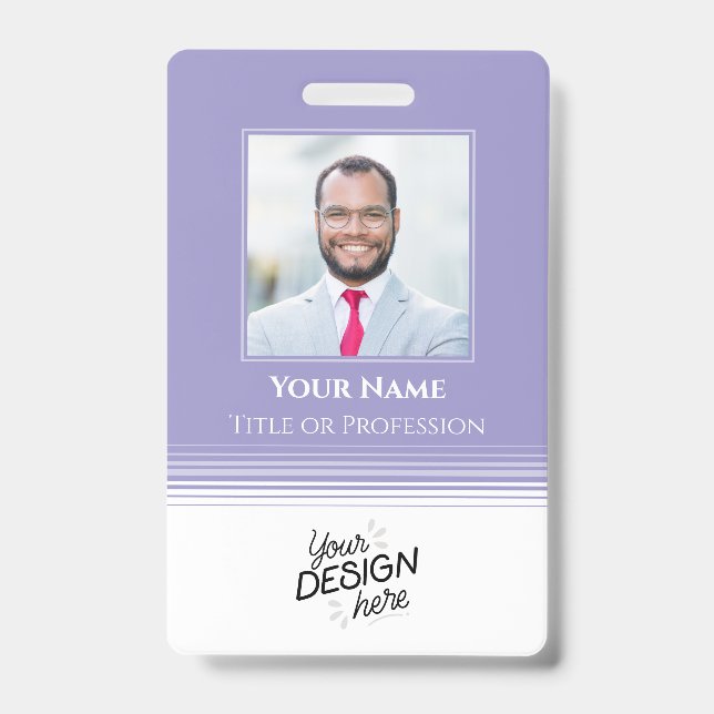 Custom Employee, Photo, Name, Title, Logo, Barcode ID Badge (Front)