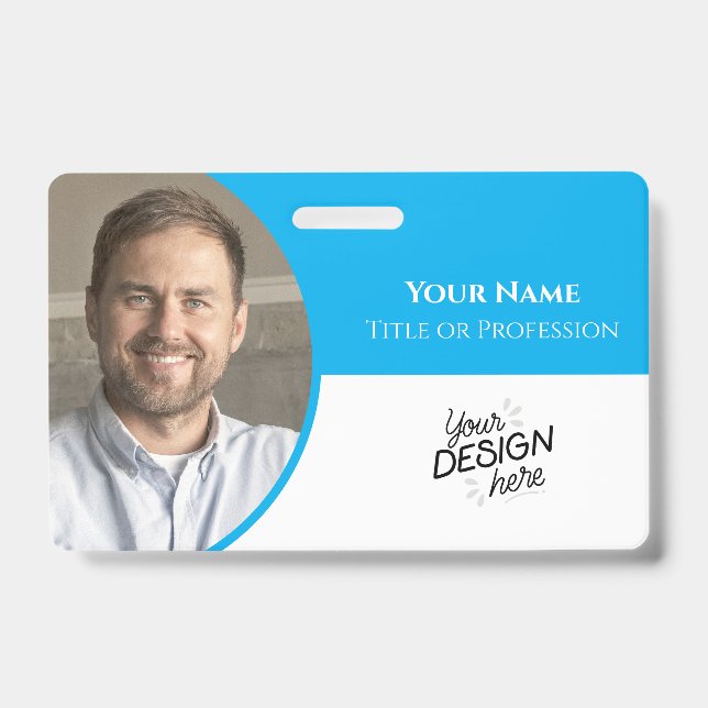 Custom Employee, Photo, Name, Title, Logo, Barcode ID Badge (Front)