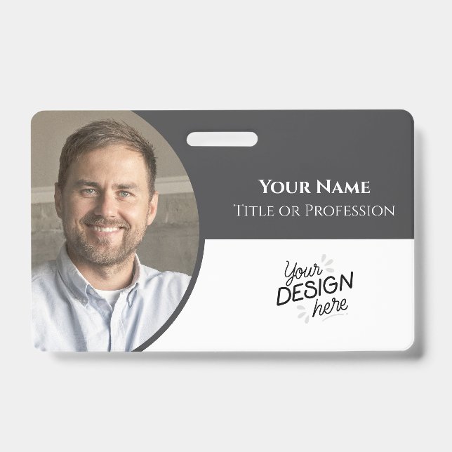 Custom Employee, Photo, Name, Title, Logo, Barcode ID Badge (Front)