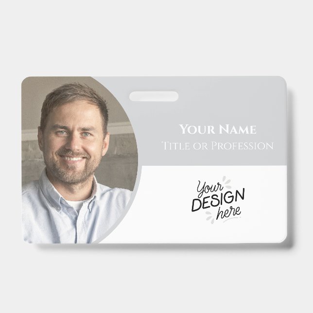 Custom Employee, Photo, Name, Title, Logo, Barcode ID Badge (Front)