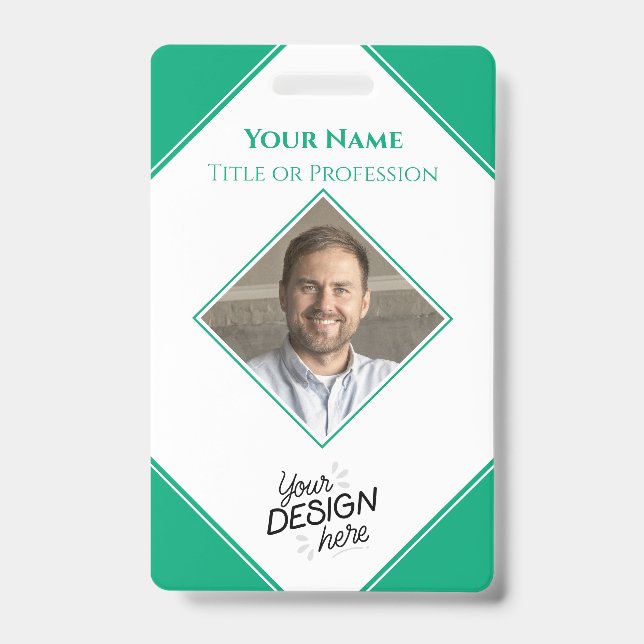 Custom Employee, Photo, Name, Title, Logo, Barcode ID Badge (Front)
