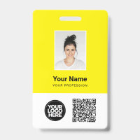 Custom Employee Photo, Qr and Bar Code, Logo, Name