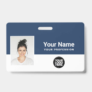 Custom Employee  Photo, Qr Bar Code, Logo, Lanyard ID Badge