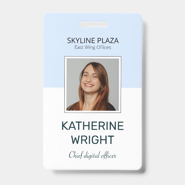 Custom Employee Photo QR Code ID Name Badge (Front)