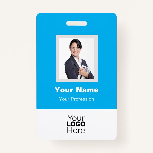 Custom Employee Photo, QR Code, Logo, Name Badge ID Badge (Front)