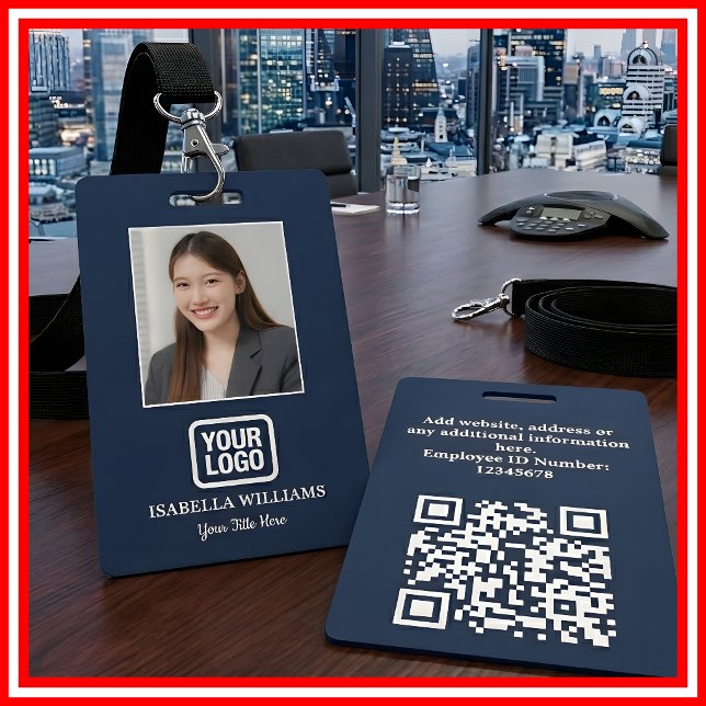 Custom Employee Photo, QR Code, Logo, Name Badge ID Badge (Creator Uploaded)